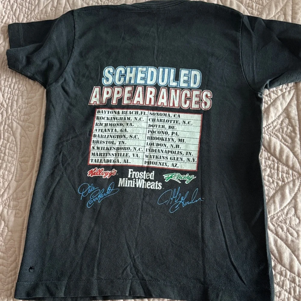 Vintage Nascar The Kid & The Champ Black Kids Short Sleeve Tee 1995